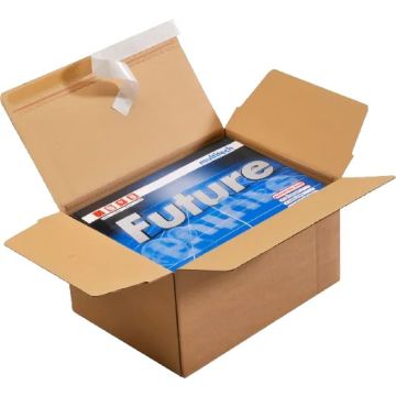 Carton brun simple cannelure à montage instantané et fermeture adhésive