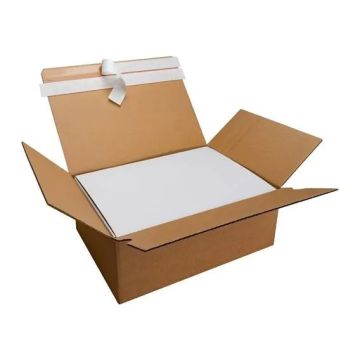 Carton brun montage instantané et fermetures adhésives "aller-retour"