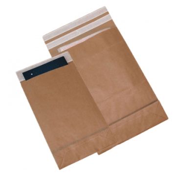 Pochette à fond plat avec fermeture auto-adhésive permanente