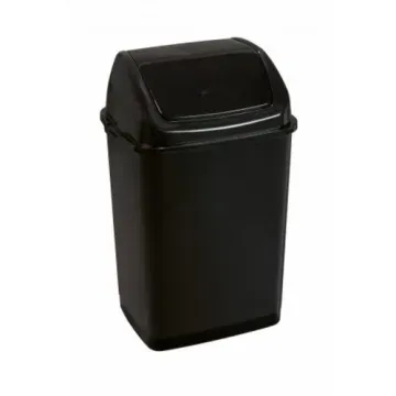Poubelle à couvercle basculant noire 35L